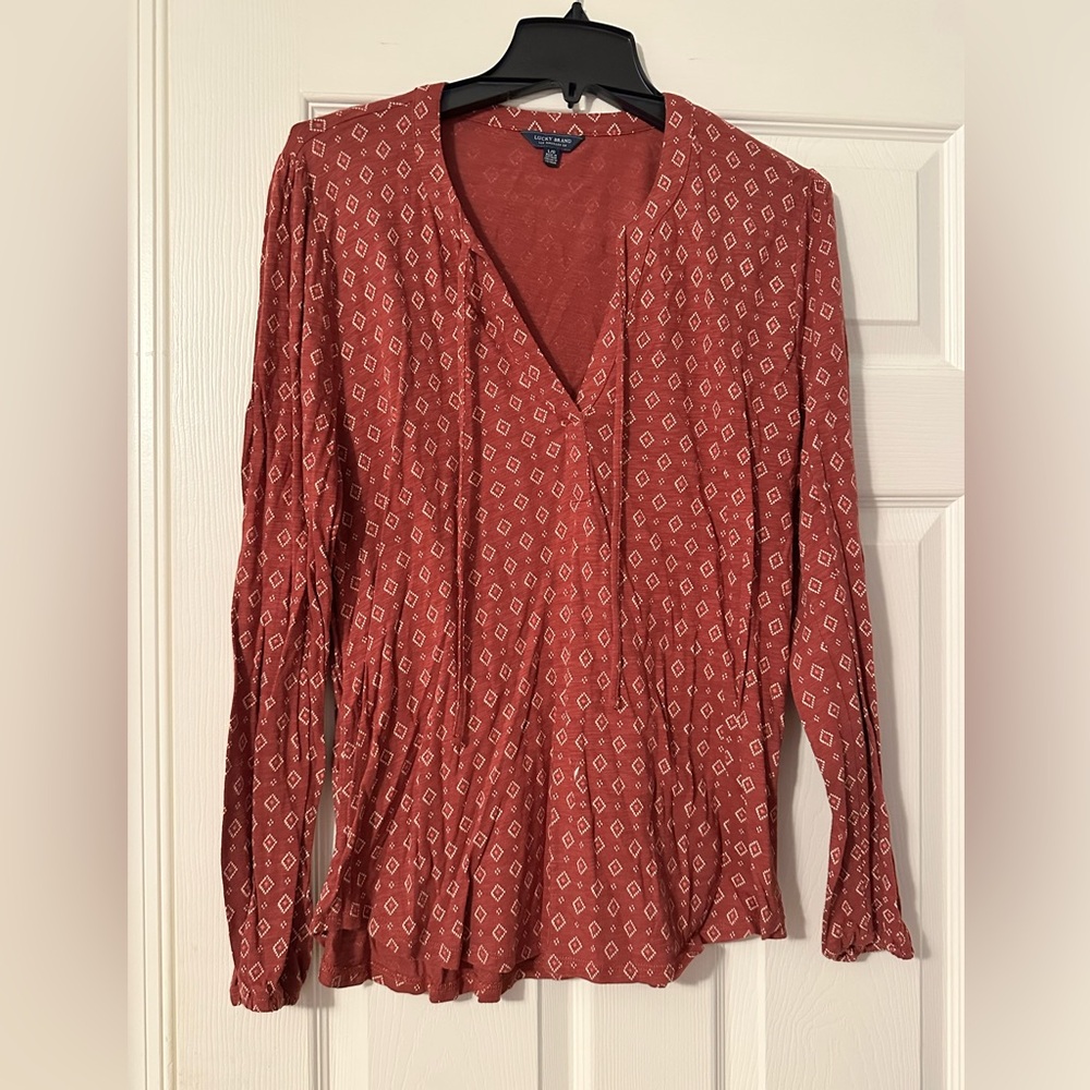 Lucky Brand Terracotta Diamond Blouse
